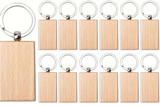 Wooden Keyring x12